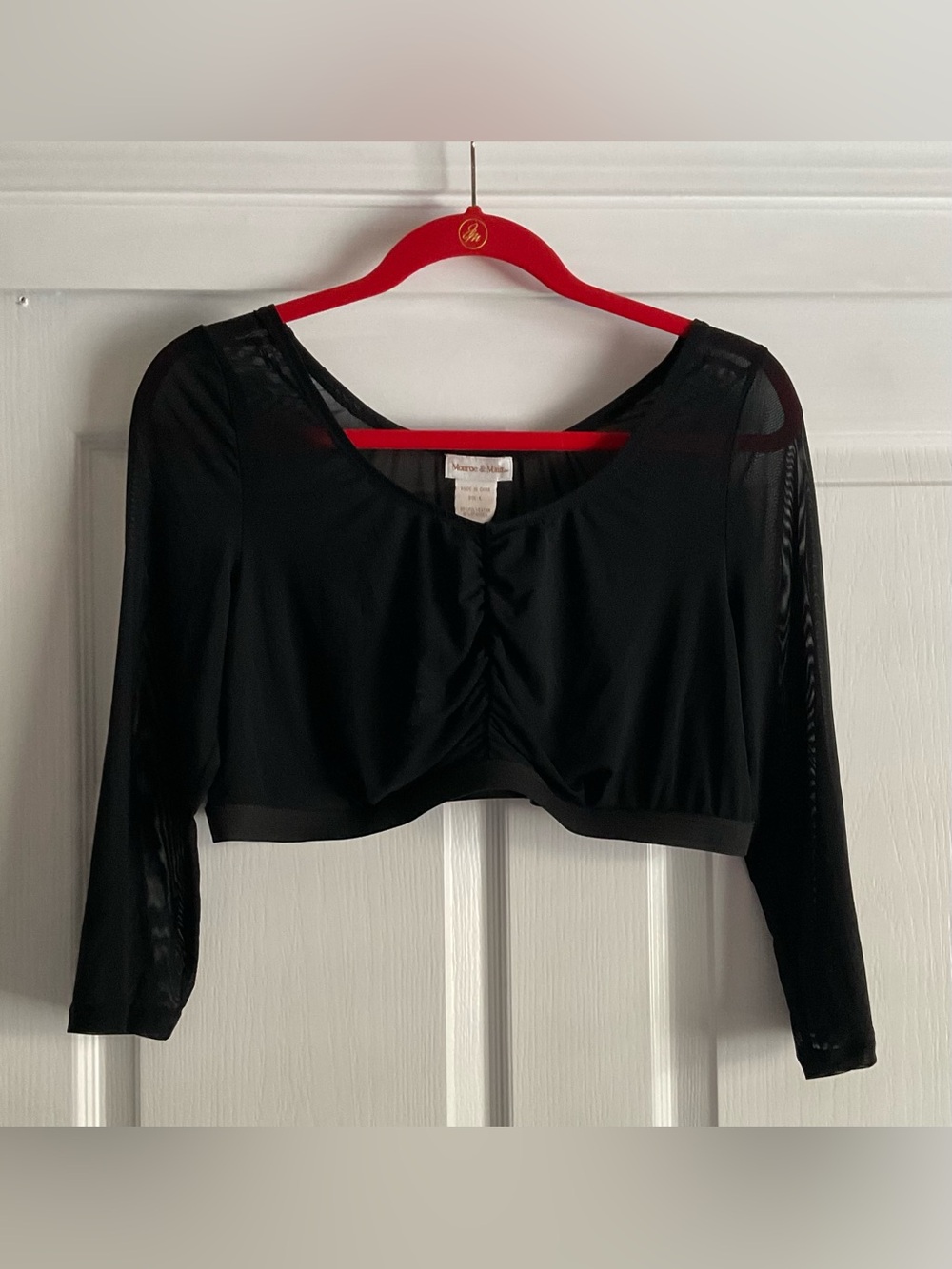NWT Sheer Mesh Black Cropped Top Romantic Goth